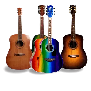 Rainbow Color Acoustic Guitar Png 56 PNG Image