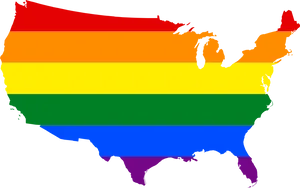 Rainbow Colored U S A Map PNG Image