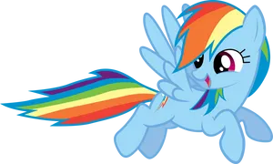 Rainbow Dash Flying My Little Pony PNG Image