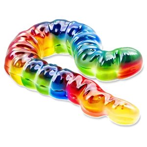 Rainbow Gummy Worm Delight Png Duo PNG Image