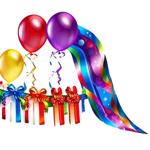 Rainbow Happy Birthday Banner Png Dqb PNG Image