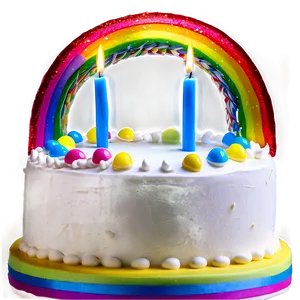 Rainbow Happy Birthday Cake Topper Png 06132024 PNG Image