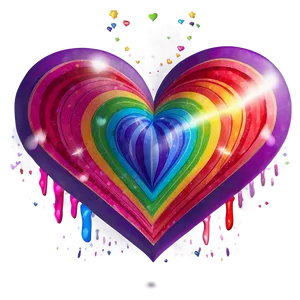 Rainbow Heart Illustration Png Uyu PNG Image