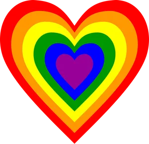 Rainbow Heart Love Clipart PNG Image