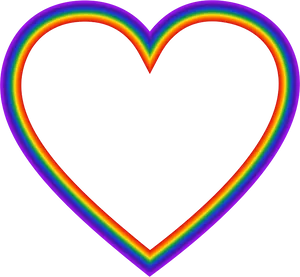 Rainbow Heart Outline Clipart PNG Image