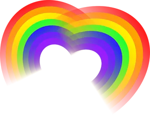 Rainbow Heart Vector Graphic PNG Image