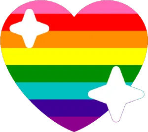 Rainbow Heartwith Stars Emoji.png PNG Image