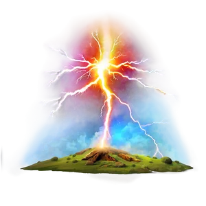 Rainbow Lightning Strike Png Tce54 PNG Image