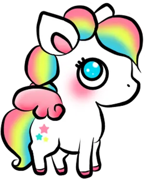 Rainbow Maned Unicorn Sticker PNG Image