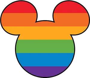 Rainbow Mickey Mouse Ears Graphic PNG Image