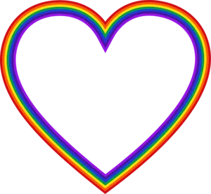 Rainbow Outlined Heart Transparent Background.png PNG Image