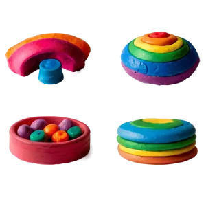 Rainbow Playdough Set Png 06132024 PNG Image