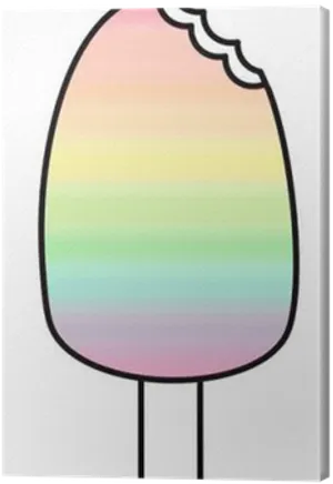 Rainbow Popsicle With Bite PNG Image