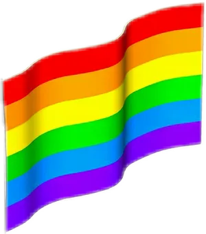 Rainbow Pride Flag Waving PNG Image