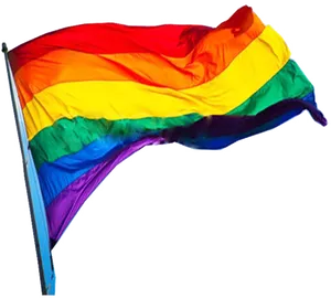 Rainbow Pride Flag Waving PNG Image