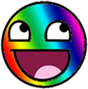 Rainbow_ Smile_ Roblox_ Face PNG Image