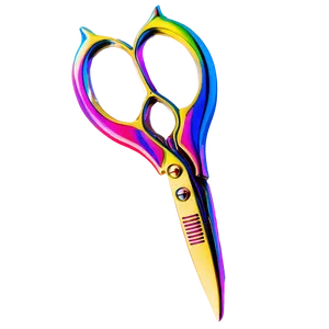 Rainbow Titanium Hair Scissors Png 40 PNG Image