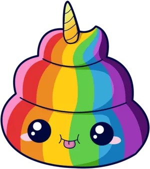 Rainbow Unicorn Poop Cartoon PNG Image