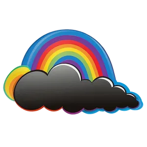 Rainbow With Clouds C PNG Image