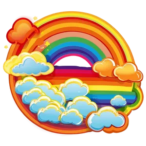 Rainbow With Clouds Design Png Krn20 PNG Image