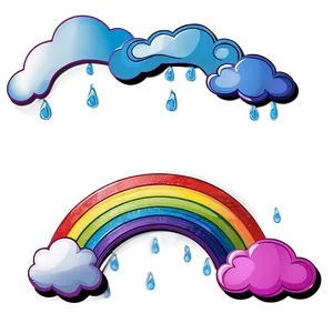 Rainbow With Clouds Drawing Png 38 PNG Image