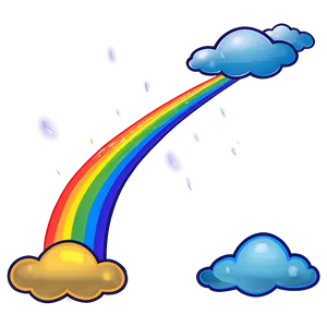 Rainbow With Clouds Drawing Png Hjx PNG Image