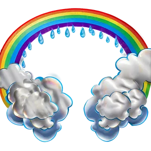 Rainbow With Clouds Png 1 PNG Image