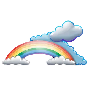 Rainbow With Clouds Sky Background Png 10 PNG Image