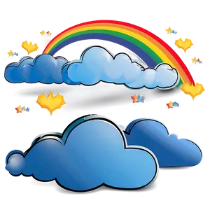 Rainbow With Clouds Vector Art Png 06282024 PNG Image