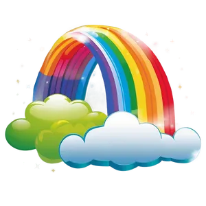 Rainbow With Clouds Vector Art Png Xic PNG Image