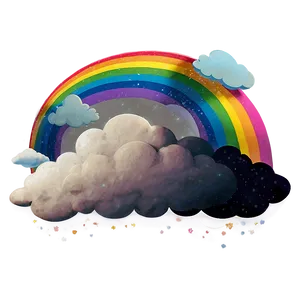 Rainbow With White Clouds Png Rdq PNG Image