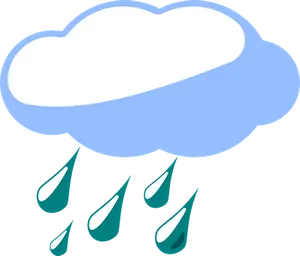 Rainy Cloud Vector Illustration PNG Image