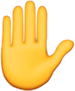 Raised Hand Emoji PNG Image