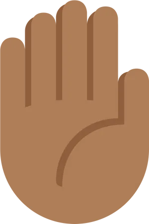 Raised Hand Emoji Orange PNG Image