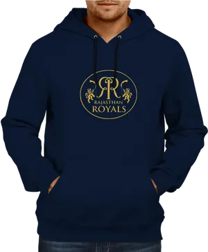 Rajasthan Royals Hoodie Mockup PNG Image