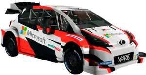 Rally Car_ Yaris_ Microsoft_ Sponsorship PNG Image