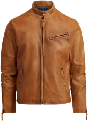 Ralph Lauren Brown Leather Jacket PNG Image