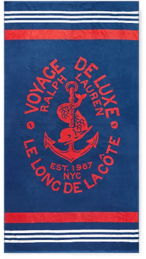 Ralph Lauren Nautical Towel Design PNG Image