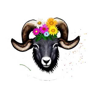 Ram Head In Wildflowers Png Cbi39 PNG Image