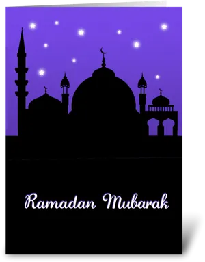 Ramadan Mubarak Mosque Silhouette PNG Image