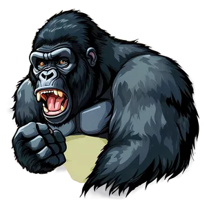 Rampaging Gorilla Illustration Png Qri33 PNG Image