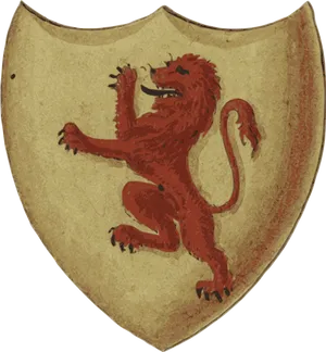 Rampant Lion Heraldic Shield PNG Image