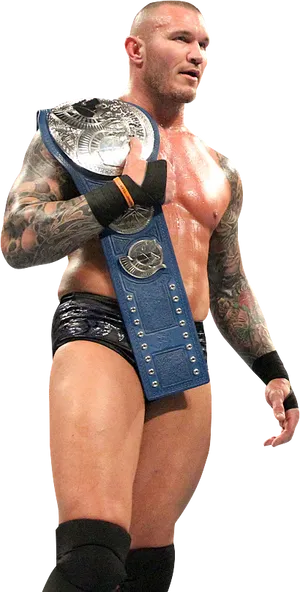 Randy Orton Champion Belt Pose PNG Image