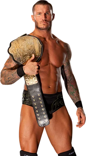 Randy Orton Champion Belt Pose PNG Image