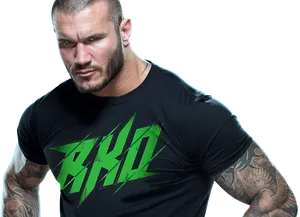 Randy Orton R K O Black Shirt PNG Image