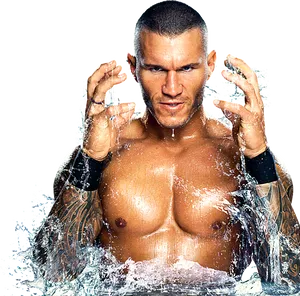 Randy Orton Water Splash Pose PNG Image