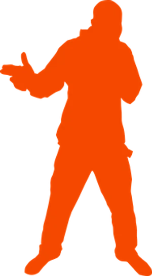 Rapper Silhouette Orange PNG Image