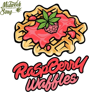 Raspberry Waffles Cannabis Leaf Graphic PNG Image