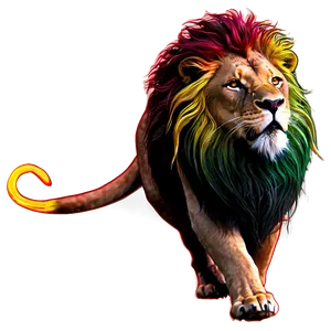 Rasta Lion On Fire Background Png Qok PNG Image