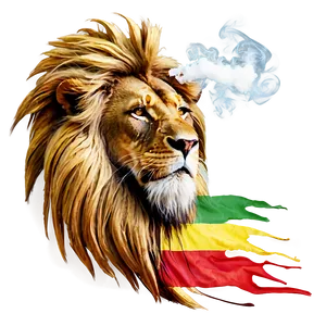 Rasta Lion Smoking Herb Png Mit PNG Image